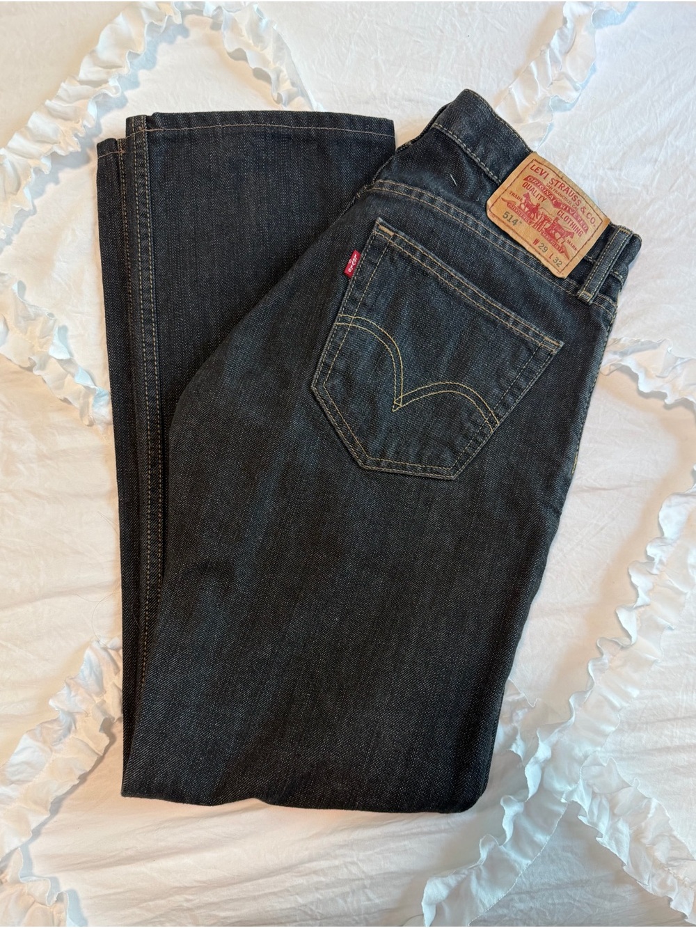 Levi's 514 Slim Straight Dark Indigo Blue Jeans 29x32